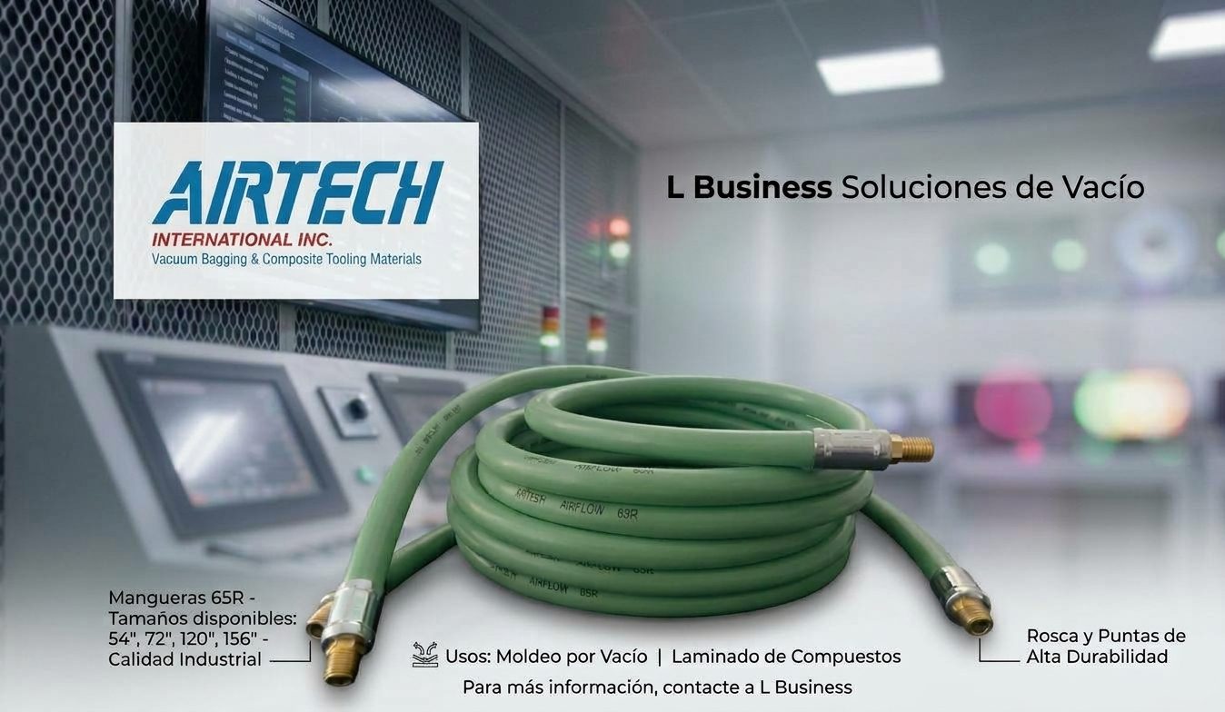 Manguera de vacío Airflow 65R de Airtech enrollada, con puntas roscadas