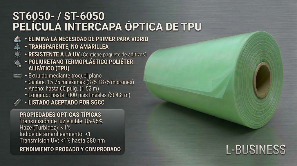 Rollo de película intercapa óptica de TPU Argotec ST-6050 con sus propiedades ópticas