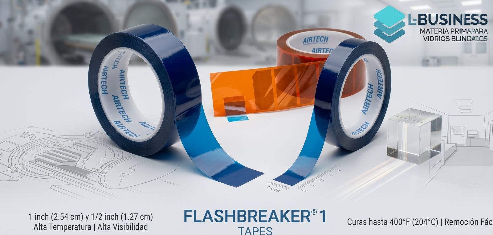 Rollos de cinta Flashbreaker 1 de Airtech en anchos de 1 y 1/2 pulgada